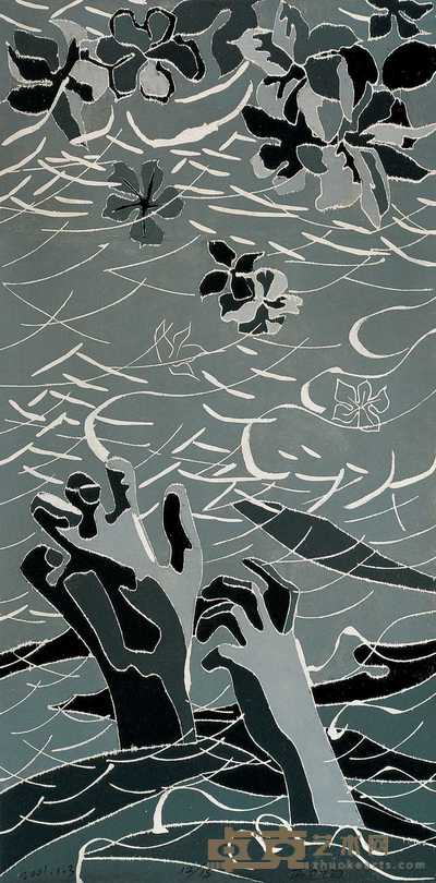 方力钧 2001年作 《2001.1.3》 122×244cm